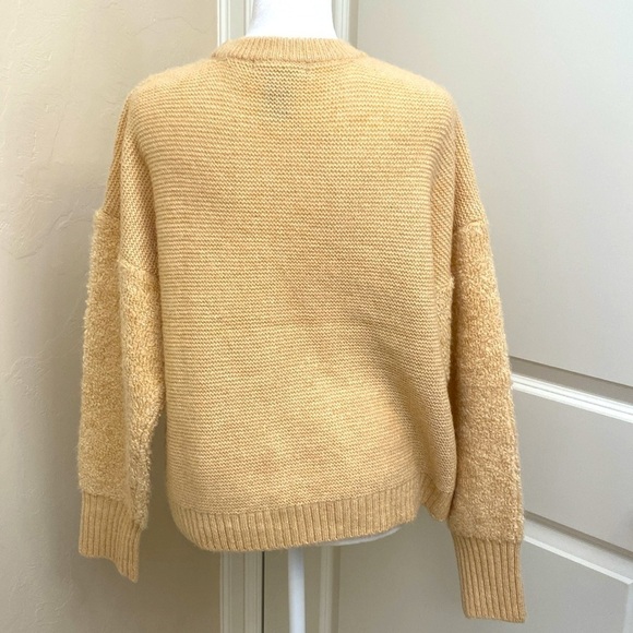 DesignHistory Multi Textured Wool blend Sweater Womens L Crop Patchwork Simple - Picture 2 of 10